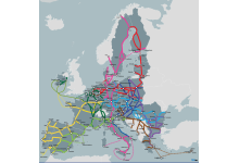 Карта на коридорите от трансевропейската транспортна мрежа
